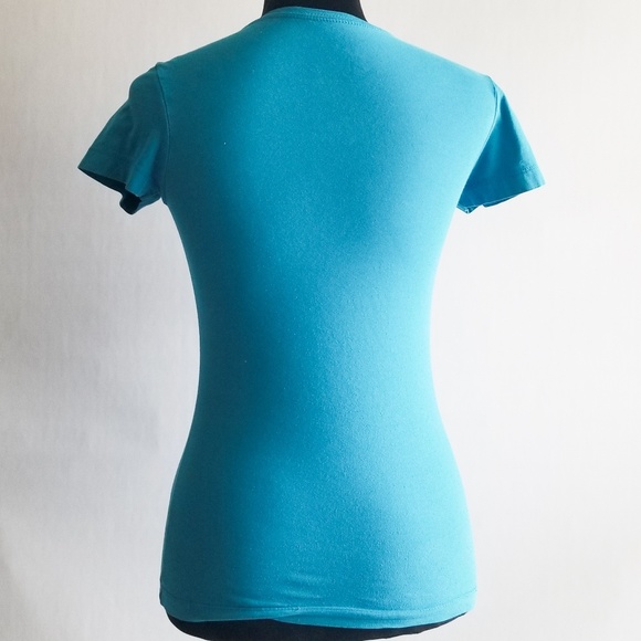 Nike Short Sleeve Slim Fiz Womens XS Teal Shirt - Picture 2 of 7